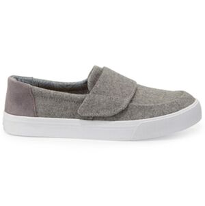 Toms Altair Grey Wool Felt And Suede Slip On Shoe With Hook And Fabric Closure